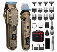 SOLIMPIA Hair Clipper Beard Trimmer Nose-Ear Trimmer BodyTrimmer Set 6in1 Bronze