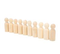 Solinder 10 Wooden Peg Dolls Burr-Free Natural for Crafting Hand-Made Decorations and Enhancing Children's Creativity (65MM boy)