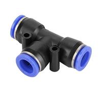 Solinder 10Pcs Pneumatic Quick Fittings Durable 3 Way Tee Union Connector for Air Piping System 12mm Blue and Black