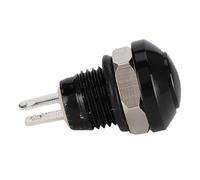 Solinder 24V 8mm Mini Car Momentary Push Button Power Switch Zinc Aluminium Alloy with Horn, Power, Start Switch for Vehicle (Black)