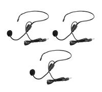 Solinder 3Pcs Wired Headset Microphone, Clear Sound Quality, Uni-Directional Design for Lectures and Teaching, ABS Material, 3.3 Ft Cable