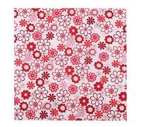 Solinder 7pcs Red Flower Cotton Fabric Patchwork, Perfect for DIY Projects, with Higher Density for Ease of Manipulation, Cutting and Gluing, Made From 100% Soft Cotton Fibers, W (50 * 50cm)