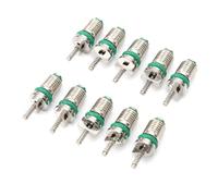 Solinder A/C Valve Cores Replacement for, 10pcs Car Air Conditioning Valve Cores Needles with High Voltage Green R134A, Rubber + Copper Material, M6 External Thread, Heat Resistant,