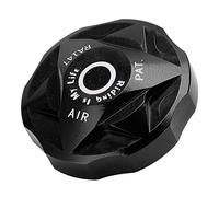 Solinder Aluminum Alloy Front Fork Air Gas Valve Cap, Sturdy Bike Accessory with Laser Pattern, Anti Rust for Mountain Bike, Easy to Install for Air Nozzle Cover Repair, Replacement (Black)