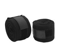 Solinder Boxing Handwraps, Cotton 5m Quick Drying Semi Elastic Hook Loop Design Sports Hand Wraps for Kickboxing, Mixed Martial Arts, Muay Thai, Made of Cotton Material, Support the Wrist (Black)