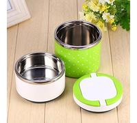 Solinder Insulation Persistent, Two Layer Stainless Steel Lunch Box Hot, with Double Handles, Easy to Be Carried, Silicone Ring Enhance the Sealing Effect, PP Material Out