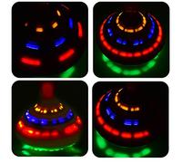 Solinder LED Spinning Top Toy with Music for Kids, Safe Material Push Down Hand Spinning Toy for Endless Fun, Suitable Parties, Plastic 4.33 Inch (Colorful)