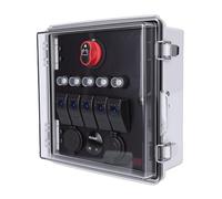 Solinder Rocker Switch with Protection | 5 gang control panel, ABS material, suitable for vehicles, multi-device charging
