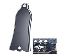 Solinder Truss Rod Cover 2 Holes PVC Binder Rod Cover Plate Scroll Plate for Gibson LP SG Flying V ES Guitar Black Bell Shaped