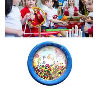Solinder Wave Bead Ocean Drum Educational Plastic Gentle Percussion for Children Adults, for Music Enthusiasts, Journey Home Waiting, 1 X Wave Bead Ocean Drum (6in Blue Sea Horse Pattern)