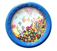 Solinder Wave Bead Ocean Drum Educational Plastic Gentle Percussion for Children Adults, for Music Enthusiasts, Journey Home Waiting, 1 X Wave Bead Ocean Drum (8in Blue Fish Horse Pattern)