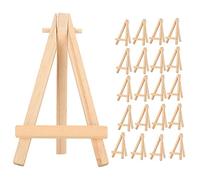 Solinder Wood Easel Artware Mini AFrame Natural Wood Tripod Holder for Small Painting, Set of 20 for Art Parties and Beginners, Burlywood Display Easel Artists