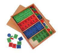 Solinder Wooden Stamp Game Educational Toddler Toys for Early Childhood Learning Math Skills for Preschool Kids, Wood Stamp Game with Colorful Tiles and Symbols Children Above 36 Months, 21.6 X 3.5