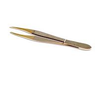 Solingen Nickel Plated 4" Pointed Tweezers - Gold & Silver