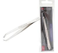 Solingen Stainless Steel Professional Slanted Tweezers Best for Eyebrows Extensions Facial Hair Made in Germany
