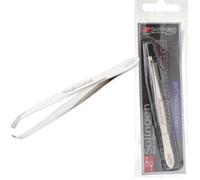 Solingen Stainless Steel Professional Slanted Tweezers, Best for Eyebrows Extensions, Facial Hair, Made in Germany