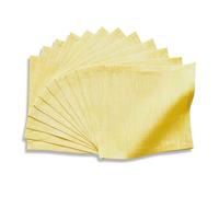Solino Home 6" Chambray Lemon Yellow Linen Cocktail Napkins Set of 12 - 100% Pure Linen - Athena