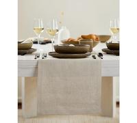 Solino Home Linen Natural Table Runner 132 Inches Long - 100% Pure Linen Extra Long Table Runner 14 x 132 Inch for Fall, Autumn, Thanksgiving, Christmas, Holiday - Fete