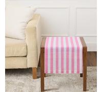 Solino Home Linen Table Runner 36 Inches - Sorrento Stripe 100% Pure Linen Chateau Rose and White Table Runner 14 x 36 Inch Ideal for Dresser and Coffee Tables - Mothers Day, Spring, Easter