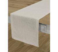 Solino Home Linen Table Runner 60 Inches - 100% Pure Linen Light Natural Table Runner 14 x 60 Inch Ideal for Dresser and Coffee Tables - Spring, Easter, Mothers Day - Athena