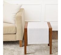 Solino Home Tischläufer Leinen gestreift 35.6x91.4 cm,100% reines Leinen natur und weiß Tischläufer für Frühling, Ostern,Amalfi Streifen, maschinenwaschbar und handgefertigt aus europäischem Flachs