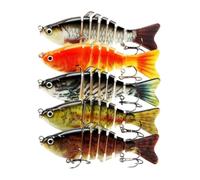Solio de de lures, multi-jointed hard baits 5 pieces | 3D multiple floating joint for saltwater catfish freshwater dark sea swimming