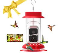Soliom Humbirdy-The Original Hummingbird Feeder Camera with Ant Moat Bee Proof AI Identify Bird Species Bird Watching Camera W/ 3 Feeding Ports Instan