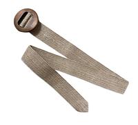 Solis Accessories Chunky Rattan Ladies Stretch Belt with Wooden Buckle, 2 inch, 5 cm Wide, One Size (Natural)