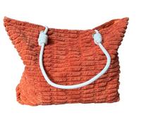 Solis Accessories Extra Large Beach Holiday Tote Bag with Towelling Fabric, 52 x 40 x 12 cm, Magnetic Closure, XL (Orange)