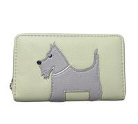 Solis Accessories Scottie Dog Zip Around Purse - Women’s Faux Leather Concertina Wallet with Card Slots, Coin Pocket & Divider - Westie Design - 16 x 10 x 2.5 cm (Pistachio)