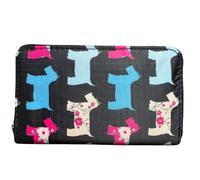 Solis Accessories Scotty Dog Print Zip Around Wallet - Women’s Concertina Purse with Card Slots, Coin Pocket & Divider - 16 x 10 x 2.5 cm (Black)