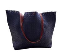 Solis Accessories Women's XL Frayed Edge Beach Bag in Navy Solis Accessories Navy XL