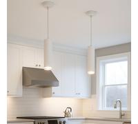Solis White Suspended Cylinder Ceiling Light CGC Lighting White One Size