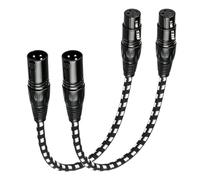 Solisara 2 Pack XLR Cables 0.3m, Premium XLR to XLR Cable Male to Female | Audio Cable Nylon Braided XLR Microphone Cable Short Audio Mic Lead 3Pin Mic Cord for Studio Recording Mixer Speaker
