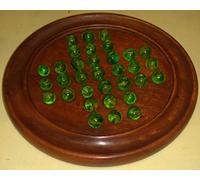 Solitaire Game. Sheesham Wood. With Glass Marbles. 22cm.