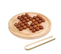 Solitaire Game,Wooden Marble Board Game,Brain Teaser Toy,Table Game,Peg Game,Home Decor,Marble Game Great for Living Room Decor,Birthday Gifts