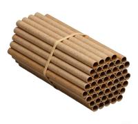 Solitary Bee Hive 50pcs Paper Tubes Nesting Habitat for Garden Wildlife Support Red Leafcutter Bees Outdoor Insect House Brown White 150mm Length(Brown)