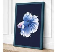Solitary Betta Modern Canvas Wall Art Print 36x24 Inch (91 x 61 cm)