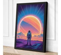 Solitary Explorer Modern Canvas Wall Art Print 24x16 Inch | Black