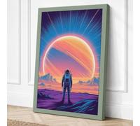 Solitary Explorer Modern Canvas Wall Art Print 24x16 Inch | Sage