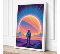 Solitary Explorer Modern Canvas Wall Art Print 30x20 Inch | White