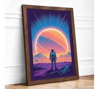Solitary Explorer Modern Framed Wall Art Print A2 (59.4×42cm) Walnut, Wall Decor for Living Room, Bedroom, Office & Home, Ready to Hang, Art Gift