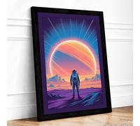 Solitary Explorer Modern Framed Wall Art Print A4 (29.7×21cm) Black, Wall Decor for Living Room, Bedroom, Office & Home, Ready to Hang, Art Gift