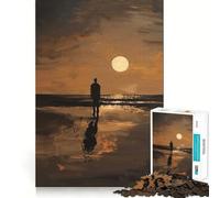 Solitary Figure at Sunset 1000 Pieces Jigsaw Puzzles for Teenagers Memory Upgrade Casual Relax Sharp Cut Art Display (38x26cm)