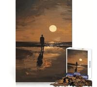 Solitary Figure at Sunset Jigsaw Puzzles 1000 Pieces for Teenagers Logic Game Warm Time Precise Cut Art Collection Piece (50x75cm)