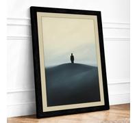 Solitary Figure on Hill Scandinavian Framed Wall Art Print A2 (59.4×42cm)