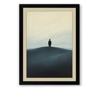 Solitary Figure on Hill Scandinavian Framed Wall Art Print A4 (29.7×21cm) Black, Wall Decor for Living Room, Bedroom, Office & Home, Ready to Hang, Art Gift