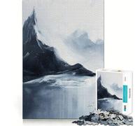 Solitary Figure on Mountain Peak Jigsaw Puzzles 1000 Pieces for Teenagers Raise Memory Easy Leisure Clean Edge Xmas Surprise (38x26cm)