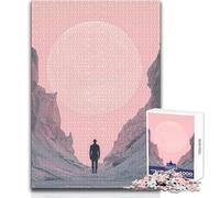 Solitary Figure Under A Giant Moon Teenagers 1000 Pieces Puzzle Educational Reasoning Skill Game Ideal Thoughtful Gift for All Events Size 38x52cm