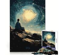 Solitary Figure Under Starry Sky Jigsaw Puzzle 1000 Piece for Adults Think Smart Toy Family Joy Accurate Cut Fine Art Piece (38x52cm)